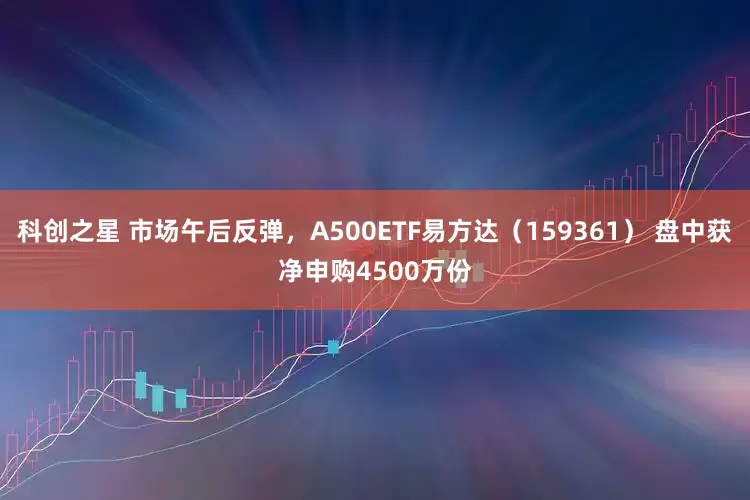 科创之星 市场午后反弹，A500ETF易方达（159361） 盘中获净申购4500万份